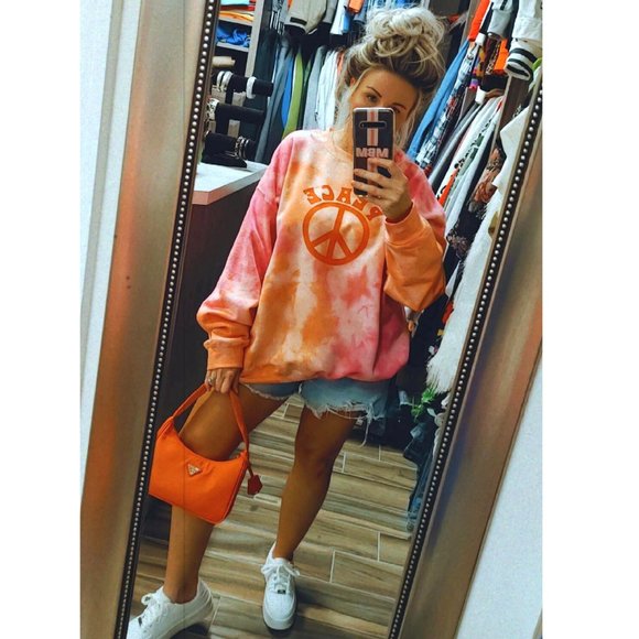 Peace Sign Tie-Dye Crewneck Sweatshirt - Picture 4 of 5